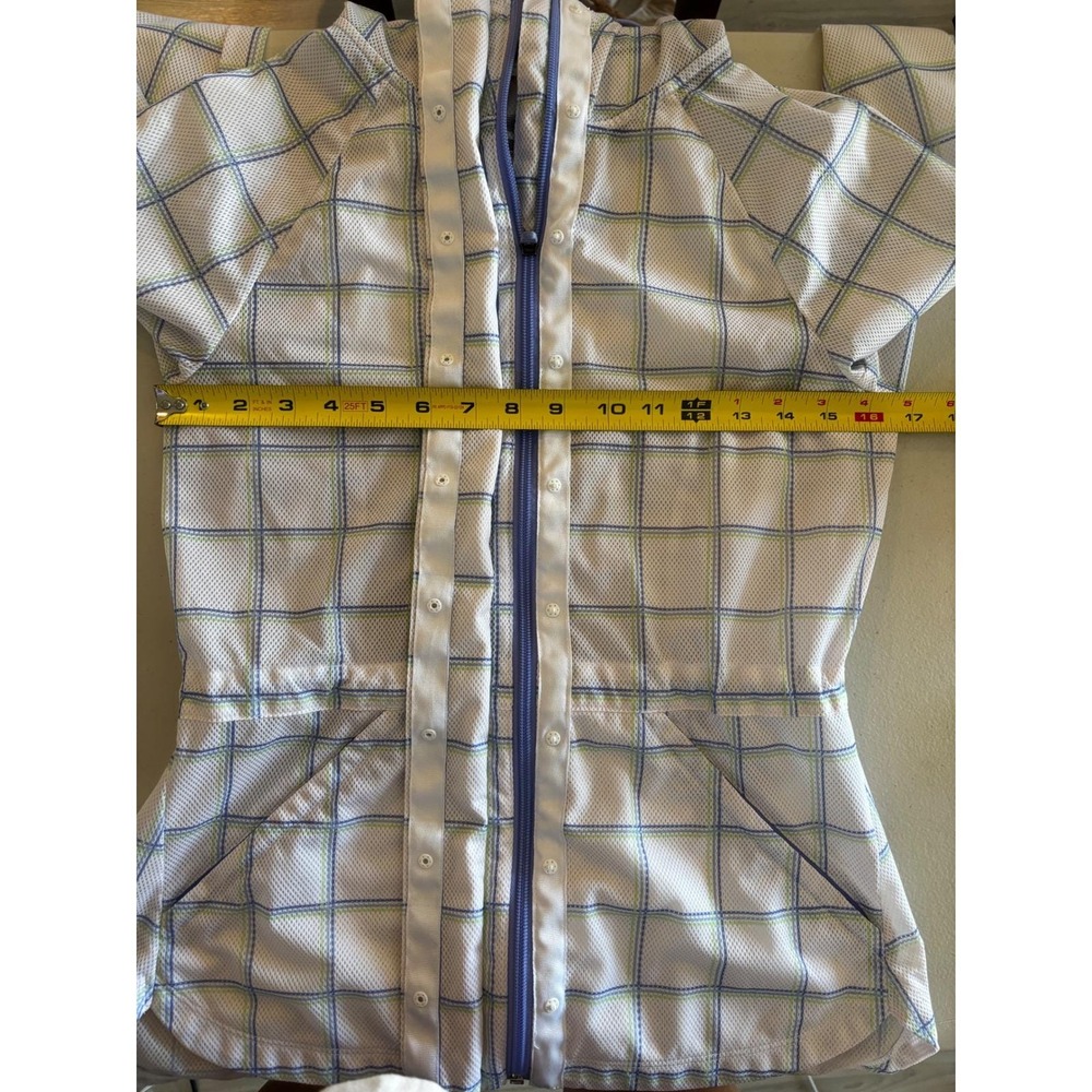 Skechers women's GOshield Jubilee Jacket. Sz XS Green& Blue plaid (204) - Picture 9 of 10